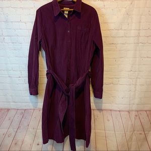 NWT LL Bean Royal Plum Falmouth Corduroy Dress 18